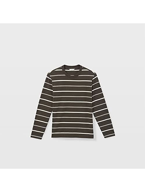 Club Monaco Men's Ls Thin Stripe Tee