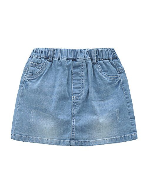 GRANDWISH Little Girls Solid Color Denim Skort 2T-8T