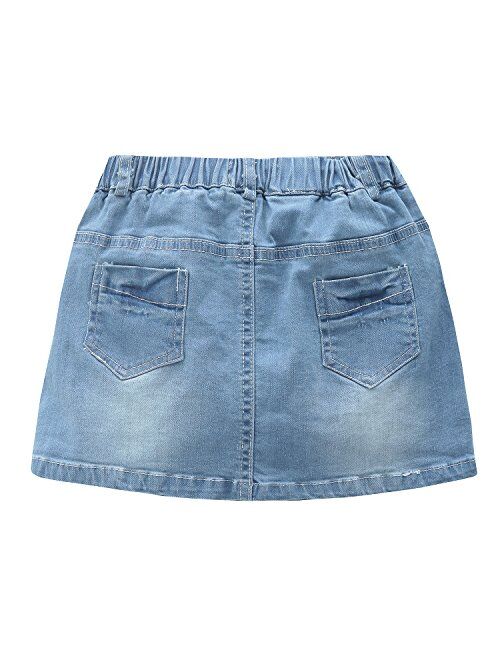 GRANDWISH Little Girls Solid Color Denim Skort 2T-8T