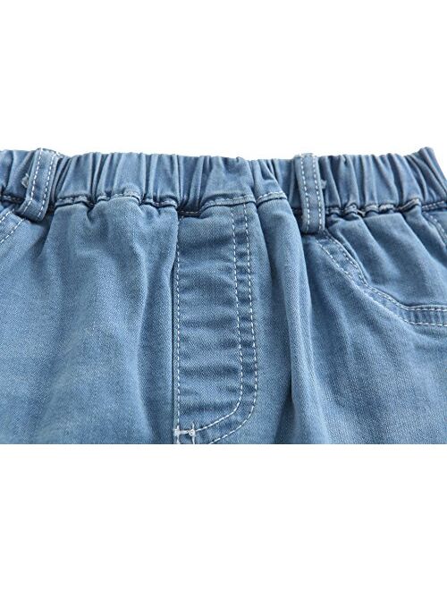 GRANDWISH Little Girls Solid Color Denim Skort 2T-8T