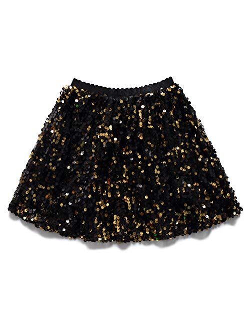 Flofallzique Girls Sequin Skirts Glitter Short Kids Sparkle Skirt Toddler Tutu Girls Clothes