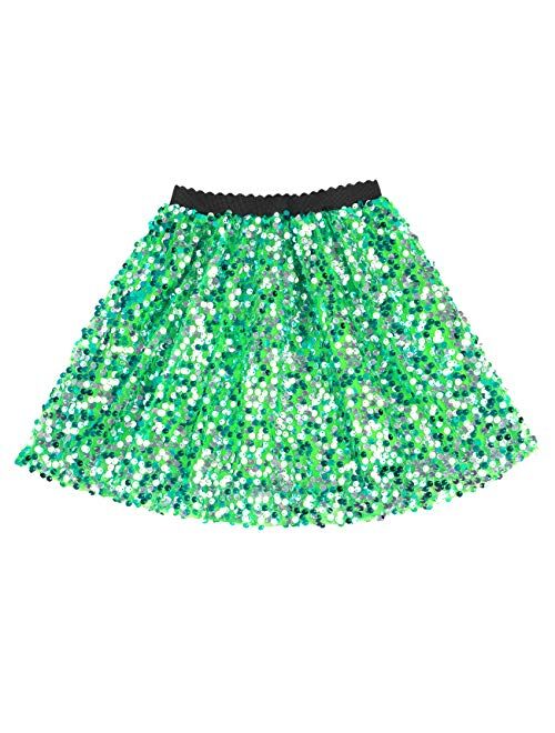 Flofallzique Girls Sequin Skirts Glitter Short Kids Sparkle Skirt Toddler Tutu Girls Clothes