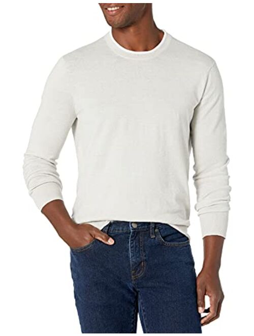 Club Monaco Men's Long Sleeve Linen Crew Neck Sweaters