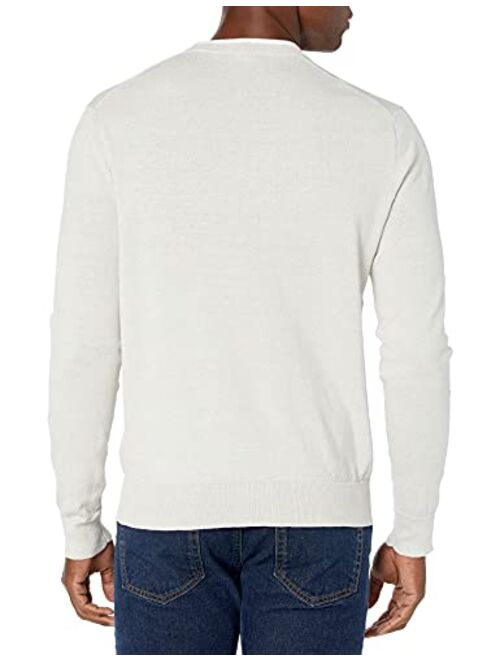 Club Monaco Men's Long Sleeve Linen Crew Neck Sweaters