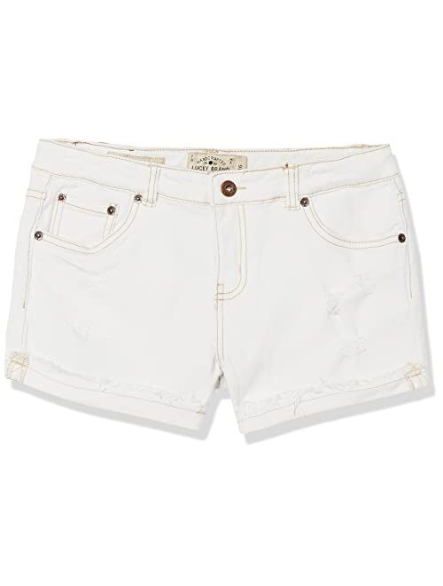 Lucky Brand Girls' 5-Pocket Cuffed Stretch Denim Shorts