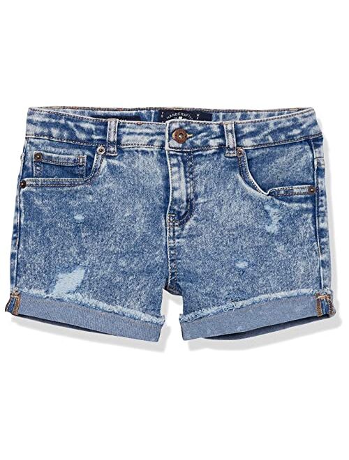 Lucky Brand Girls' 5-Pocket Cuffed Stretch Denim Shorts