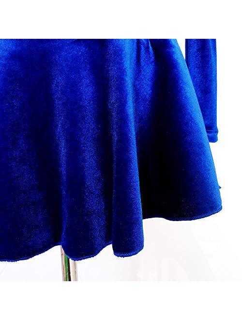 Liuhuo Ice Figure Skating Dress Girls Blue Velvet Skirts Children Dance Costumes Kids