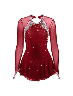 Liuhuo Dark Black Skating Skirt Lady's Skating Costume Girls Simple Generous Figure Skating Dress Women