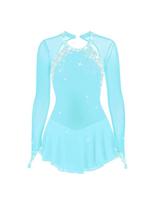 Liuhuo Dark Black Skating Skirt Lady's Skating Costume Girls Simple Generous Figure Skating Dress Women