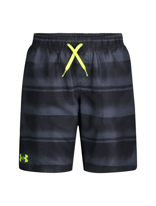 Boys 7-16 Under Armour Gated Striped Volley Swim Shorts