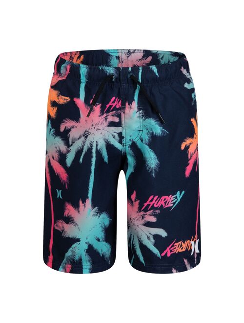 Boys 4-7 Hurley Pull-On Palm Tree Swim Trunks