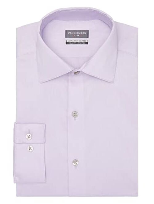 Van Heusen Men's Dress Shirt Slim Fit Ultra Wrinkle Free Flex Collar Stretch