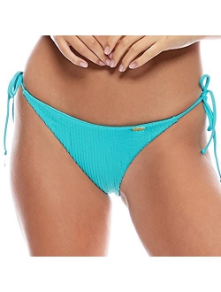 PURA CURIOSIDAD - Wavy Ruched Back Tie Side Bottom