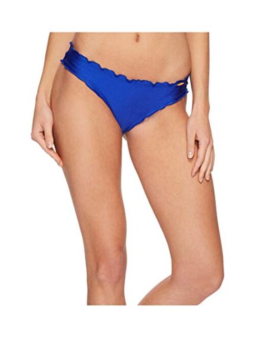 Luli Fama Women's Cosita Buena Wavy Full Ruched-Back Bikini Bottom