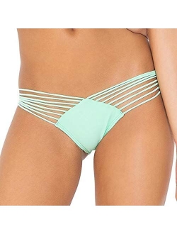 Women's Verano De Rumba Strappy Brazilian Ruched Back Bikini Bottom