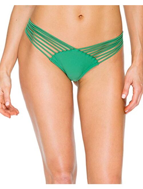 Luli Fama Women's Standard Cosita Buena Wavey Brazilian Ruched Back Bikini Bottom