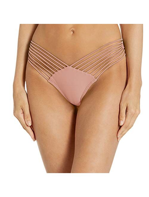 Luli Fama Women's Standard Cosita Buena Wavey Brazilian Ruched Back Bikini Bottom