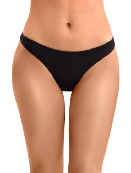 Beautikini Women's Cheeky Brazilian Cut Swim Bottoms Low Waist Bikini Bottom