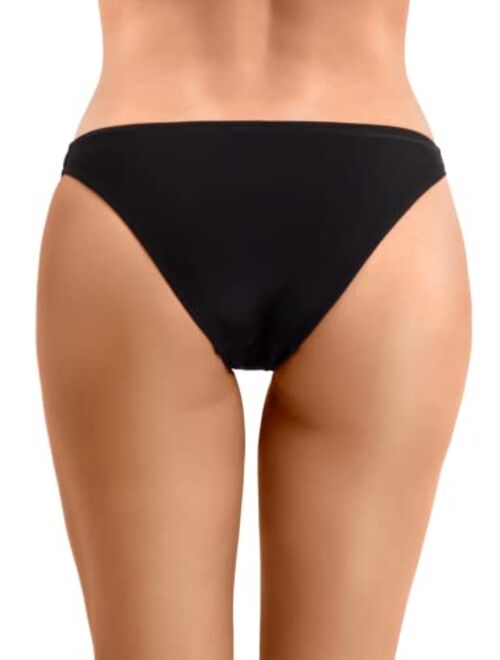 Beautikini Women's Cheeky Brazilian Cut Swim Bottoms Low Waist Bikini Bottom