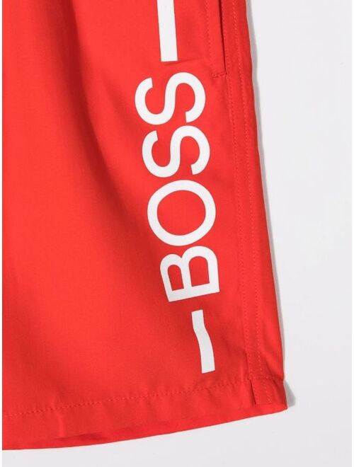 BOSS Kidswear logo-print swim shorts