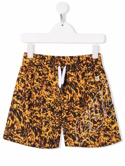 Givenchy Kids slogan-print swim shorts