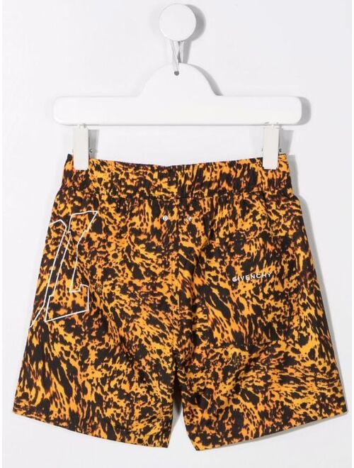 Givenchy Kids slogan-print swim shorts