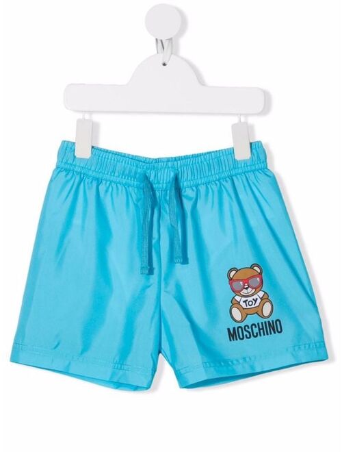 Moschino Kids teddy-print swim shorts