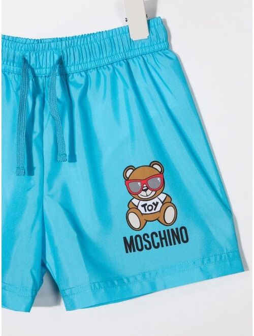 Moschino Kids teddy-print swim shorts