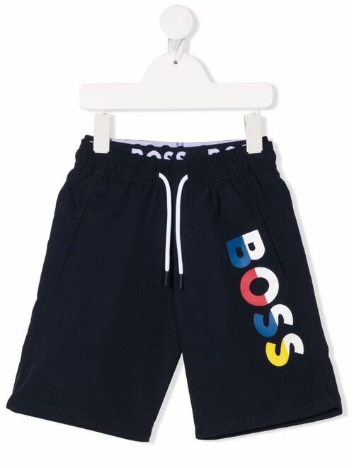 BOSS Kidswear logo-print swim shorts