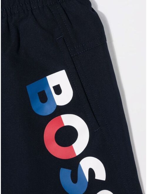 BOSS Kidswear logo-print swim shorts