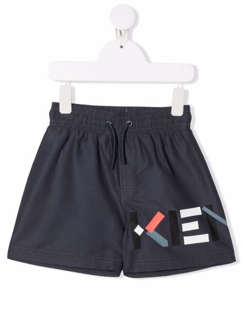 Kenzo Kids logo-print swim shorts