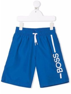 BOSS Kidswear logo-print swim shorts