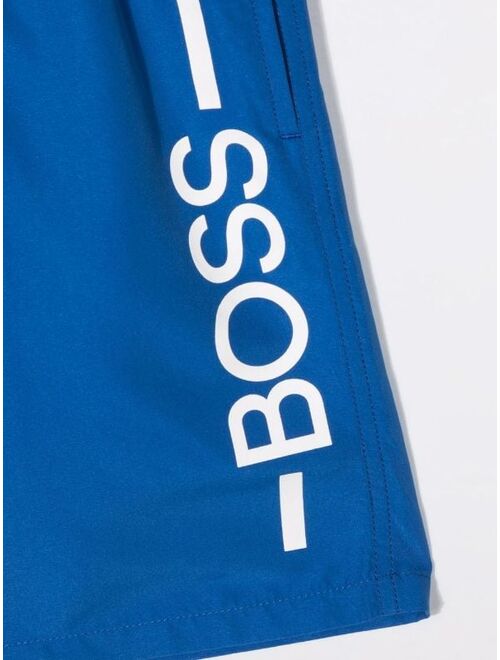 BOSS Kidswear logo-print swim shorts