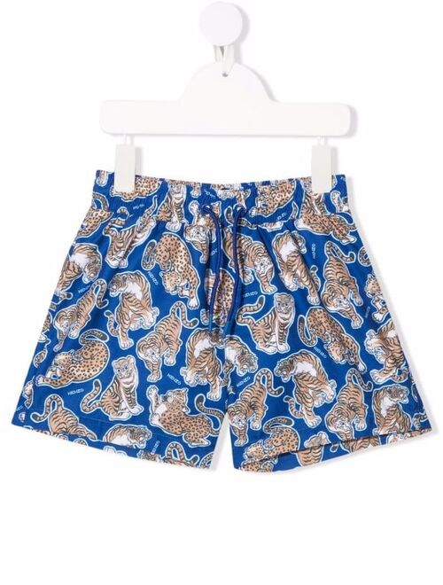 Kenzo Kids tiger-print swim shorts