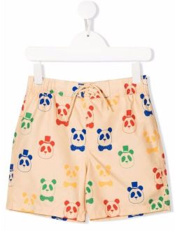 panda-print swim shorts