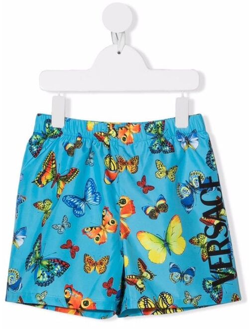 Versace Kids butterfly-print swim shorts