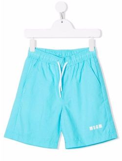 Kids logo-print drawstring swim shorts