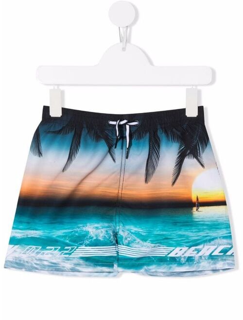 Molo Niko graphic-print swim shorts