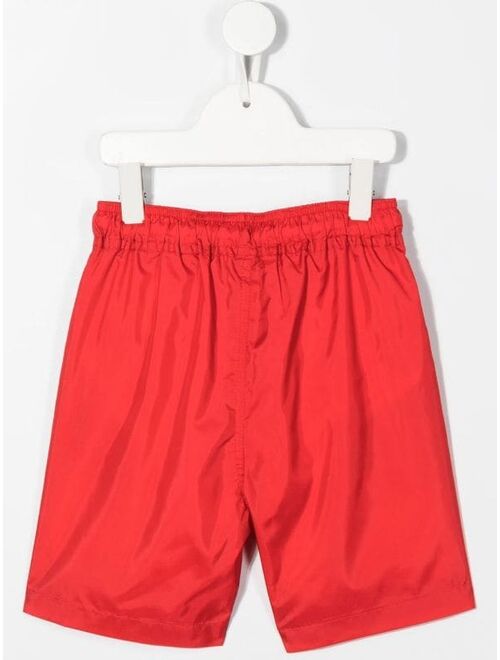 MSGM Kids logo-print track shorts