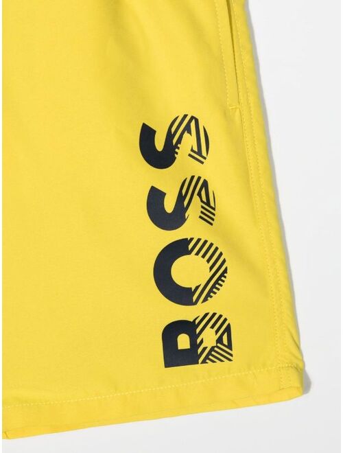 BOSS Kidswear logo-print swim shorts