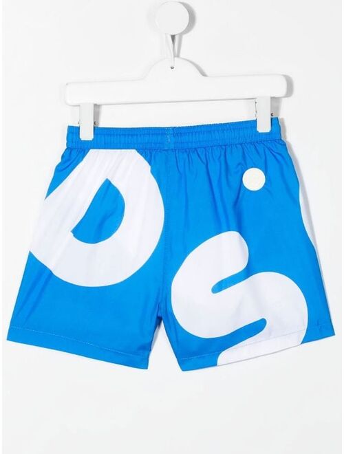 Gcds Kids logo-print swim shorts