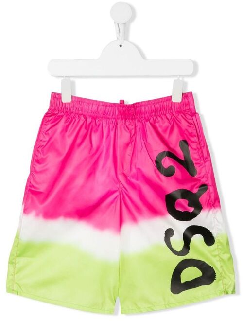 Dsquared2 Kids colour-block logo swim shorts