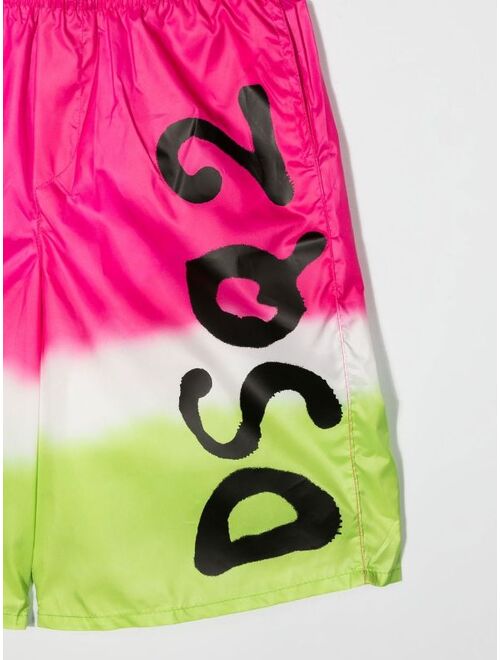 Dsquared2 Kids colour-block logo swim shorts