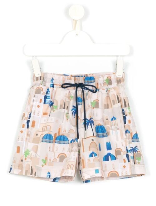 Lygia & Nanny Jake Santorini-print swim shorts