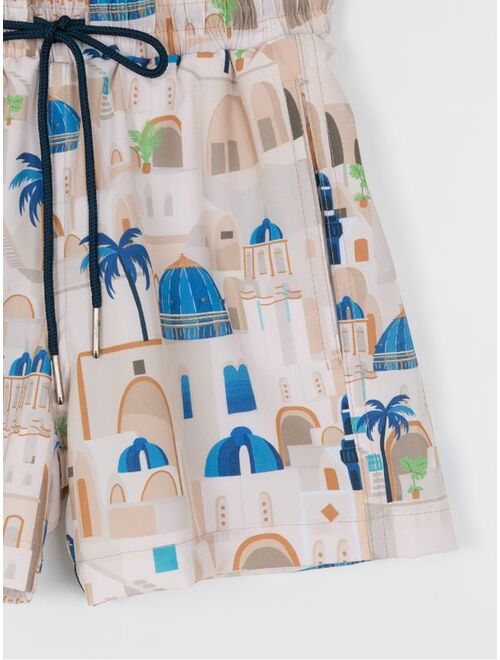 Lygia & Nanny Jake Santorini-print swim shorts