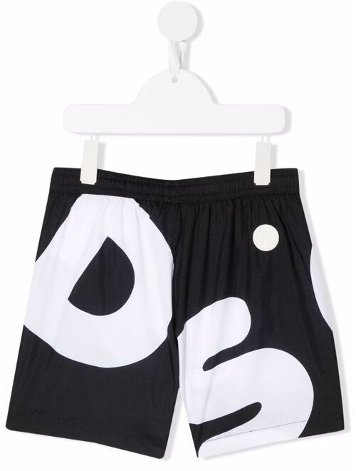 Gcds Kids logo-print swim shorts