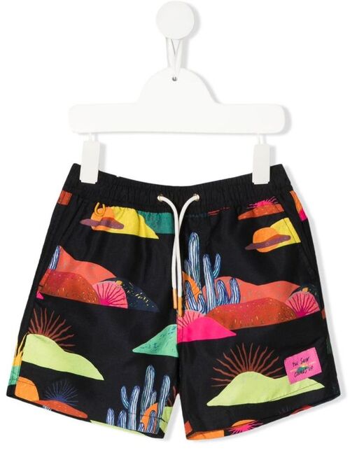 Scotch & Soda graphic-print swim shorts