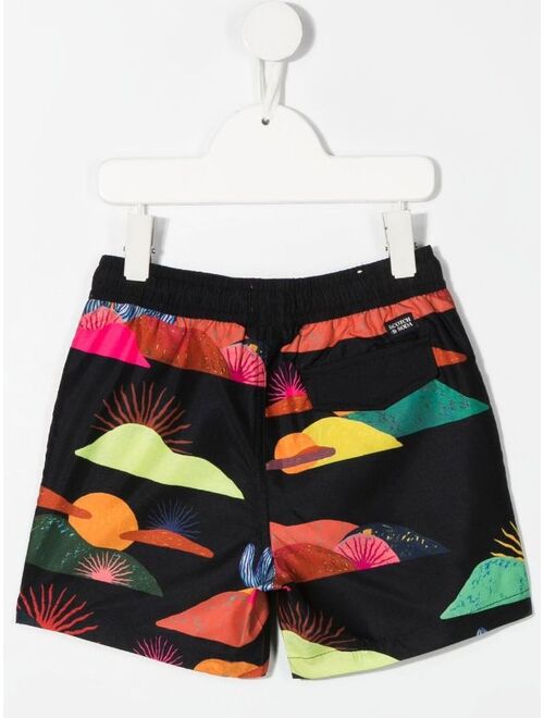 Scotch & Soda graphic-print swim shorts