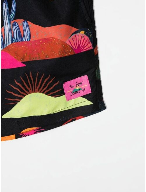 Scotch & Soda graphic-print swim shorts