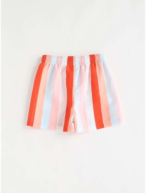 Shein Toddler Boys Rainbow Stripe Beach Shorts